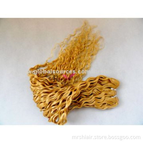 24-inch Color 27# Water Wave Peruvian Hair Weave